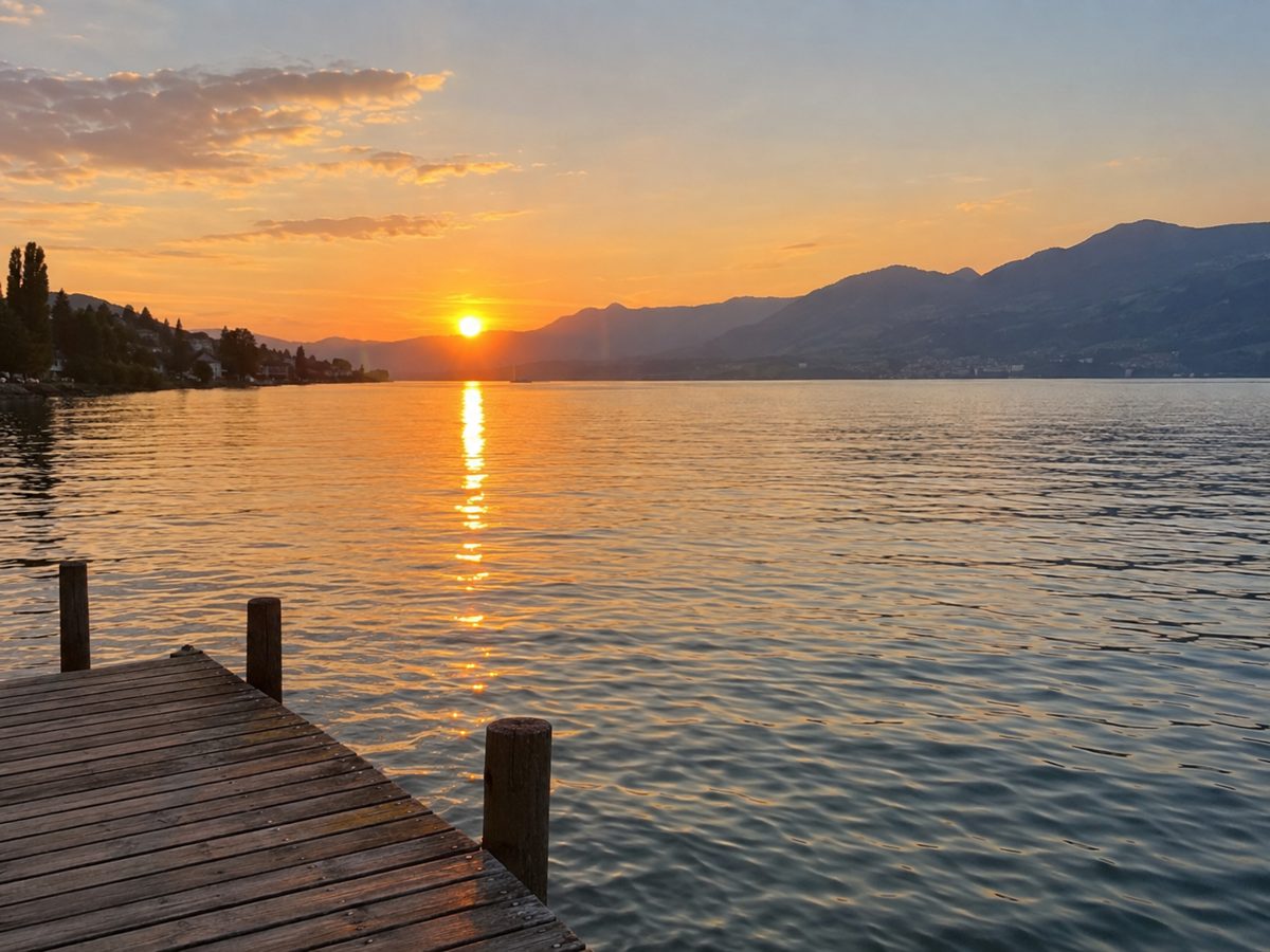 Ruhiger See am Abend